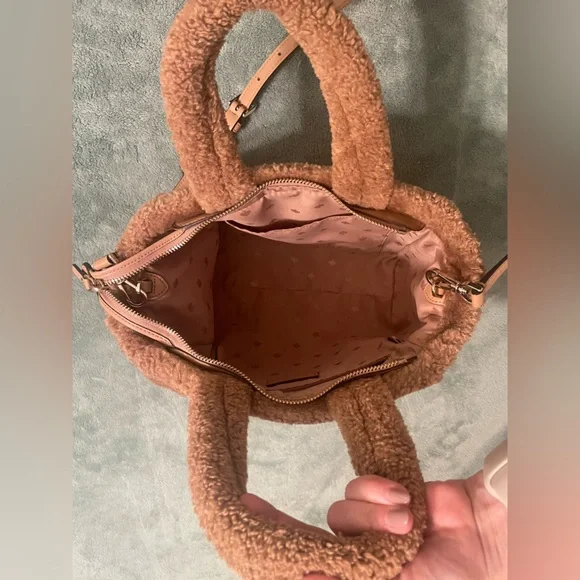 Kate Spade Unique Brown Teddy Shoulder Bag with Removable Strap - Picture 8 of 11